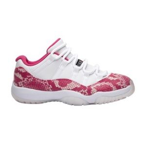 pink and white snakeskin 11s